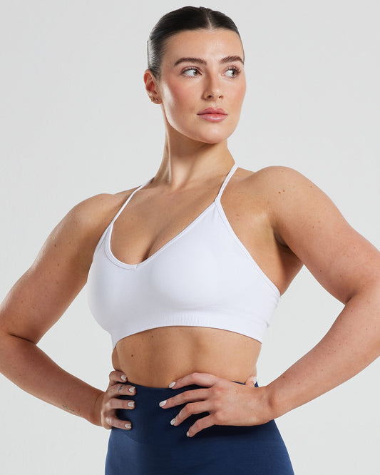 Define Seamless Halter Neck Bra | White