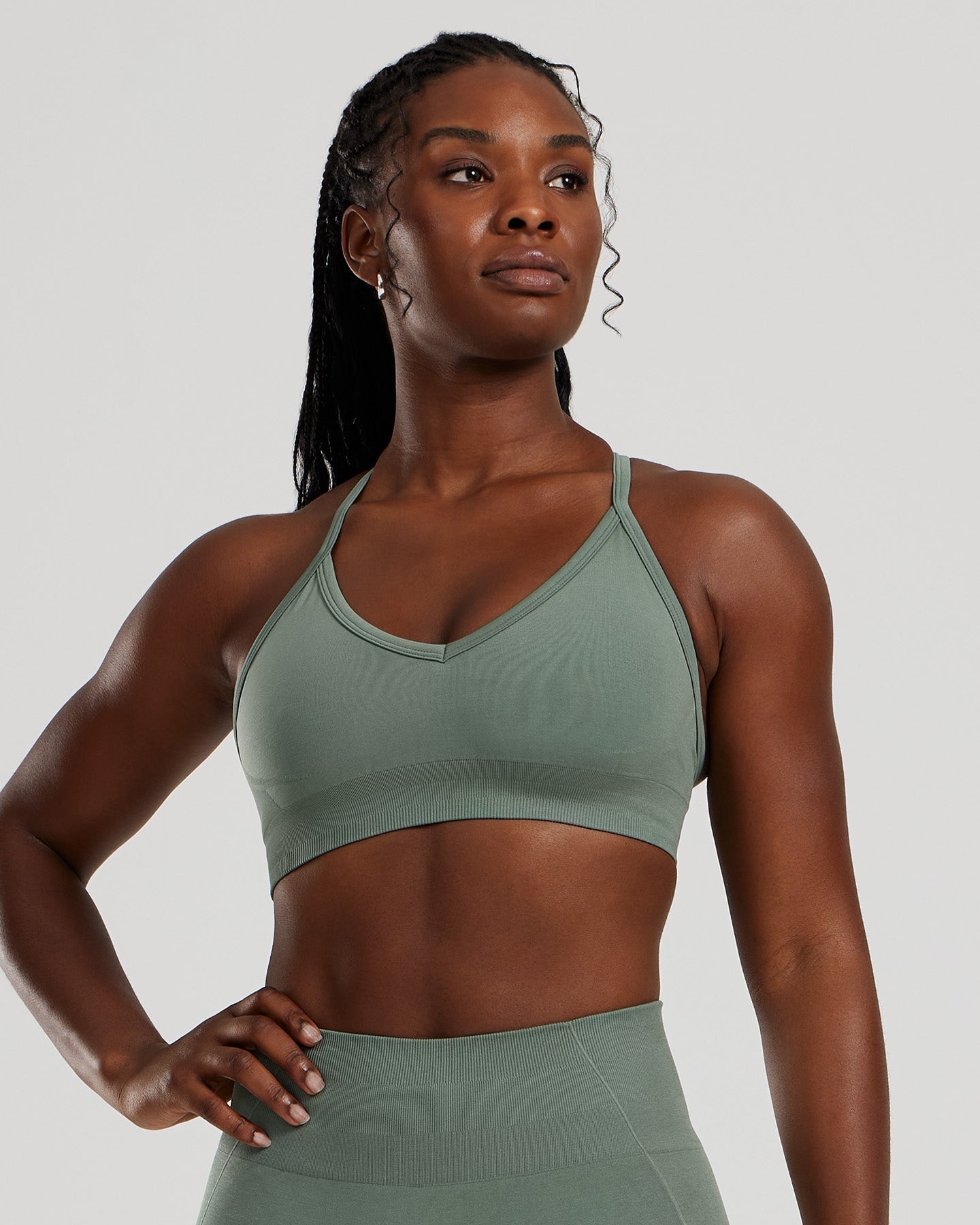 Define 2.0 Seamless Halter Neck Bra | Sage