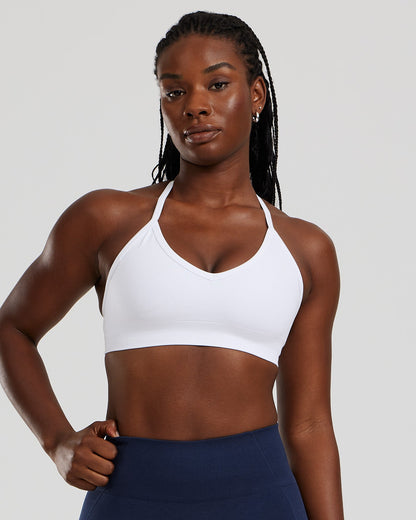 Define 2.0 Seamless Halter Neck Bra | White