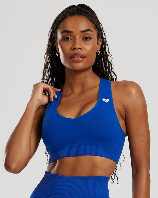 Power Seamless Sweetheart Bra | Galactic Blue