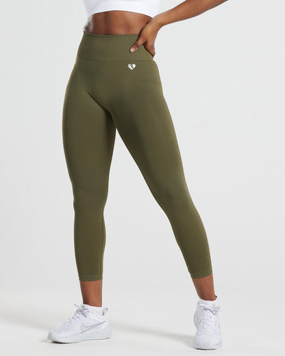 Power Seamless 7/8 Leggings | Khaki