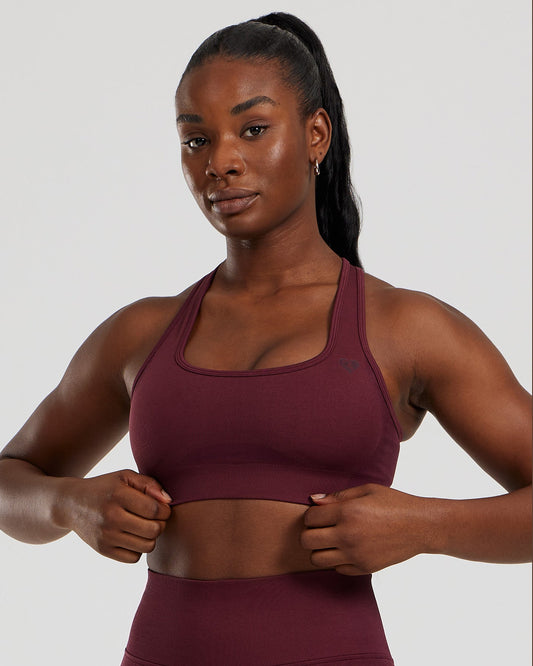 Motion Seamless Racer Back Bra | Dark Cherry