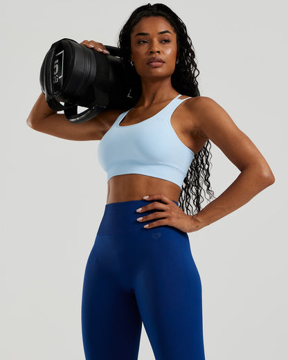 Power Seamless Sports Bra | Powder Blue