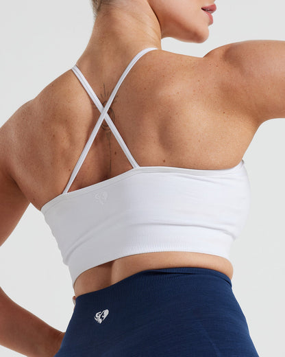 Define Seamless High Neck Bra | White