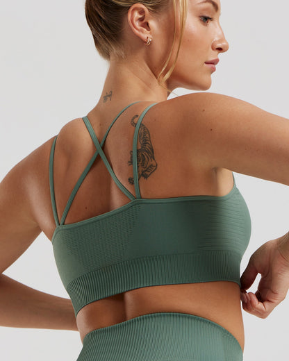 Power Seamless Sports Bra | Sage