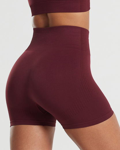 Power Seamless Shorts | Dark Cherry