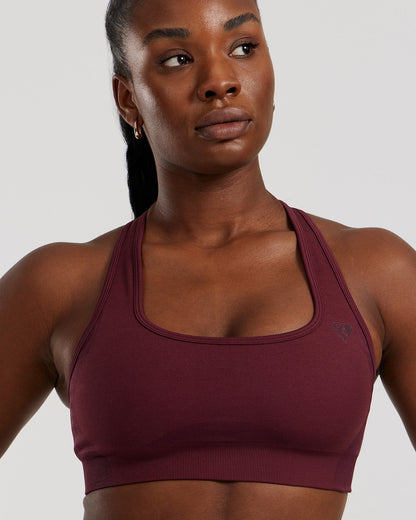 Motion Seamless Racer Back Bra | Dark Cherry