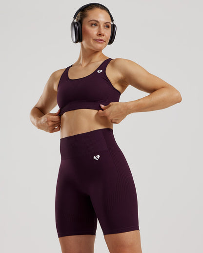 Power Seamless Sports Bra | Midnight Plum