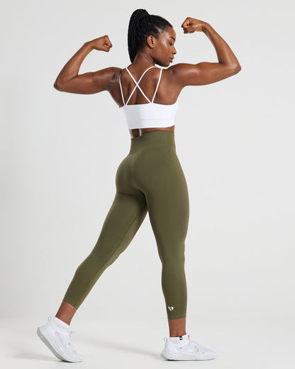 Power Seamless 7/8 Leggings | Khaki