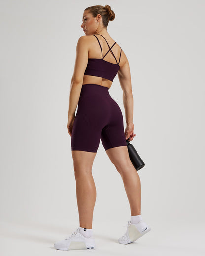 Power Seamless Cycling Shorts | Midnight Plum