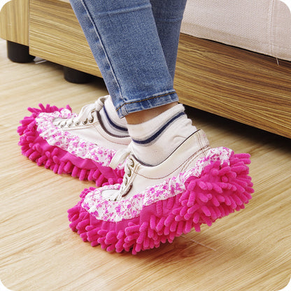 Chenille Lazy Mopping Slippers | Removable & Washable Floor Cleaning Slipper Covers