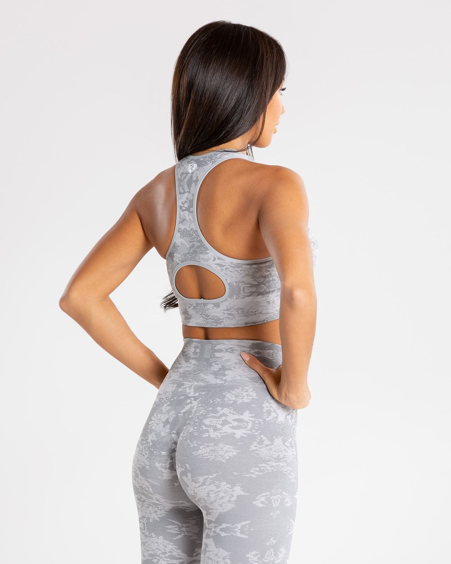 Camo Seamless Sports Bra | Grey