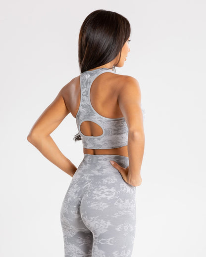 Camo Seamless Sports Bra | Grey