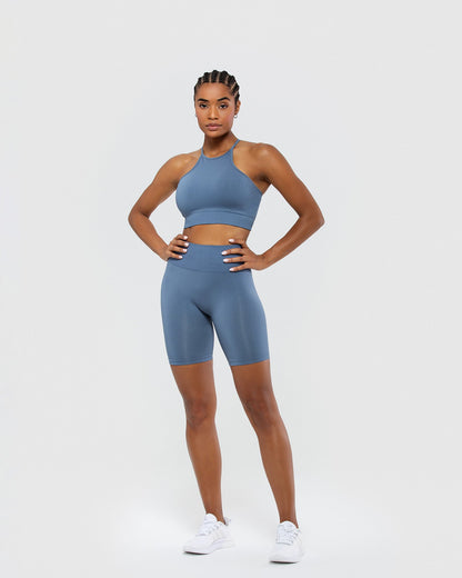 Define Scrunch Seamless Cycling Shorts | Smoke Blue