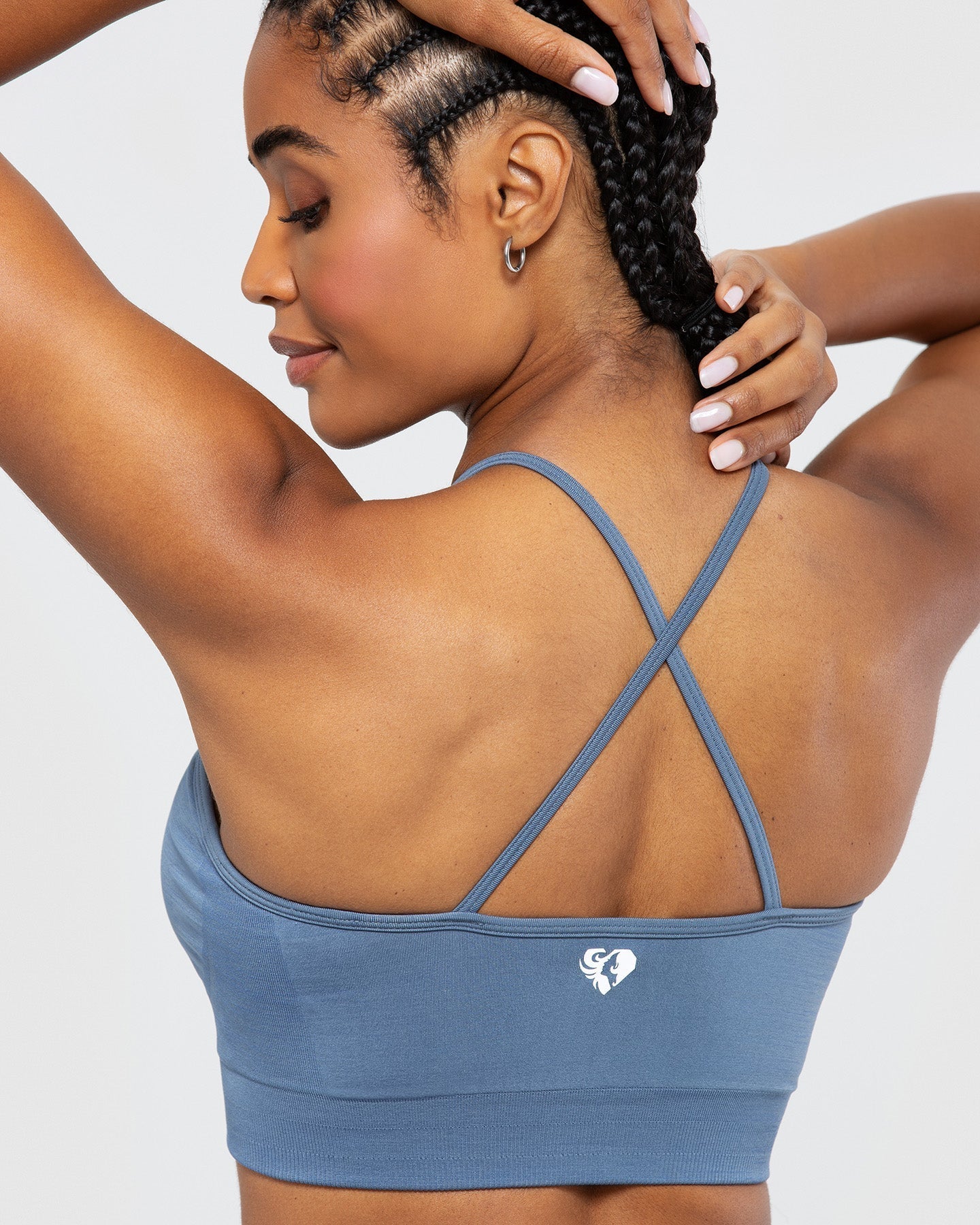 Define Seamless High Neck Bra | Smoke Blue