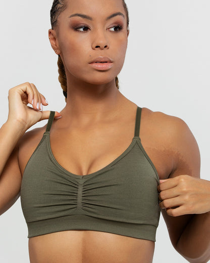 Define Scrunch Seamless Bralette | Khaki