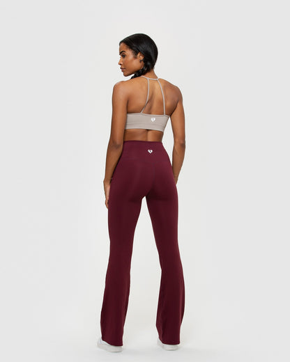 Essential Flared Leggings | Dark Cherry