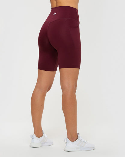 Essential Cycling Shorts with Pockets | Dark Cherry