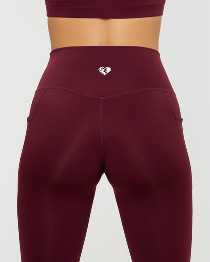 Essential Leggings with Pockets | Dark Cherry