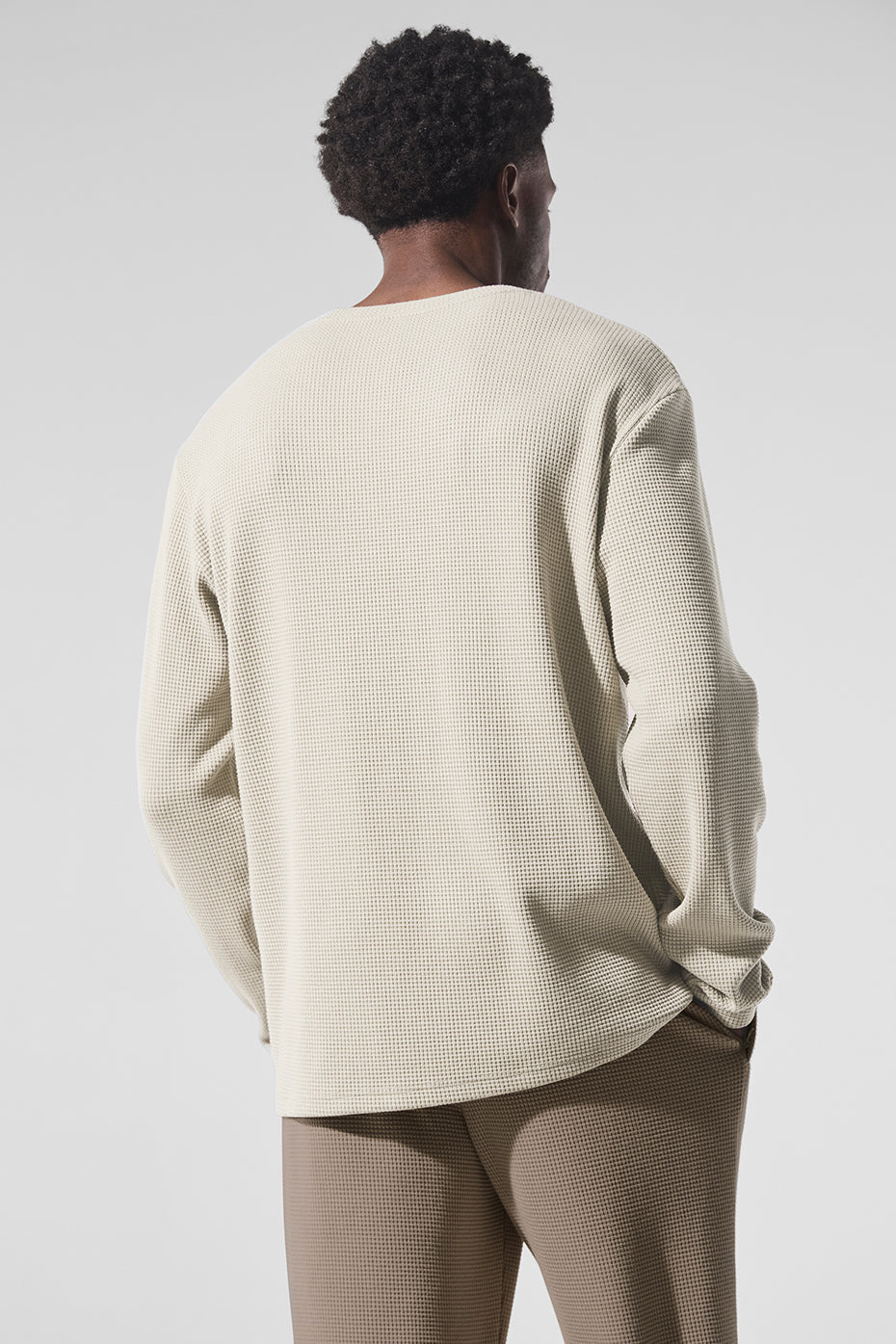 Elevate Waffle Long Sleeve Crew - Bone