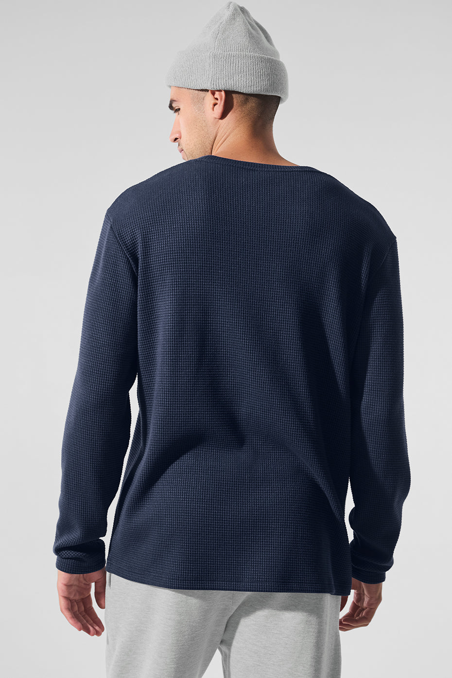 Elevate Waffle Long Sleeve Crew - Navy