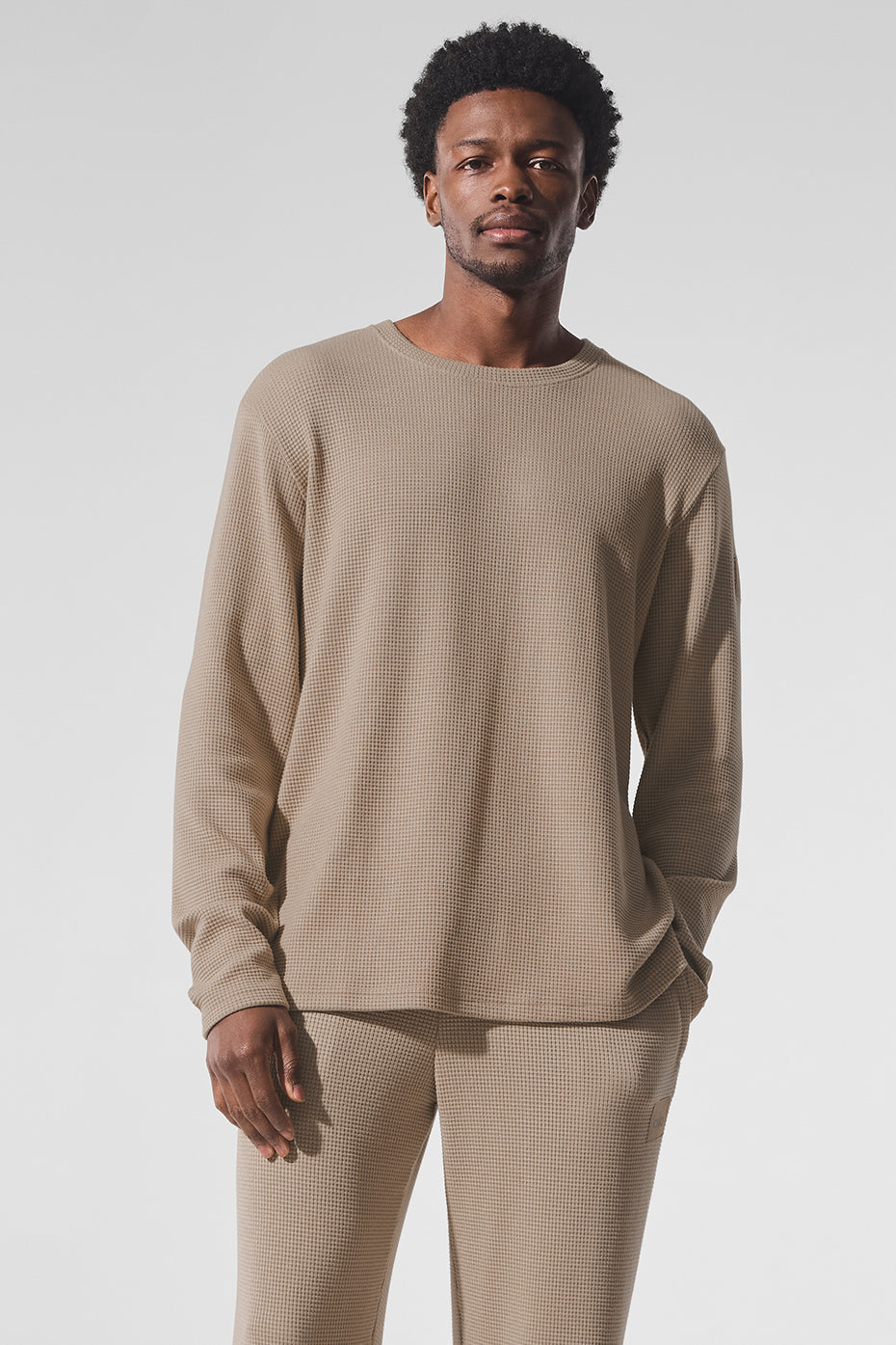 Elevate Waffle Long Sleeve Crew - Gravel