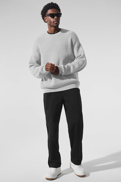 Domain Rib Knit Crew Sweater - Athletic Heather Grey