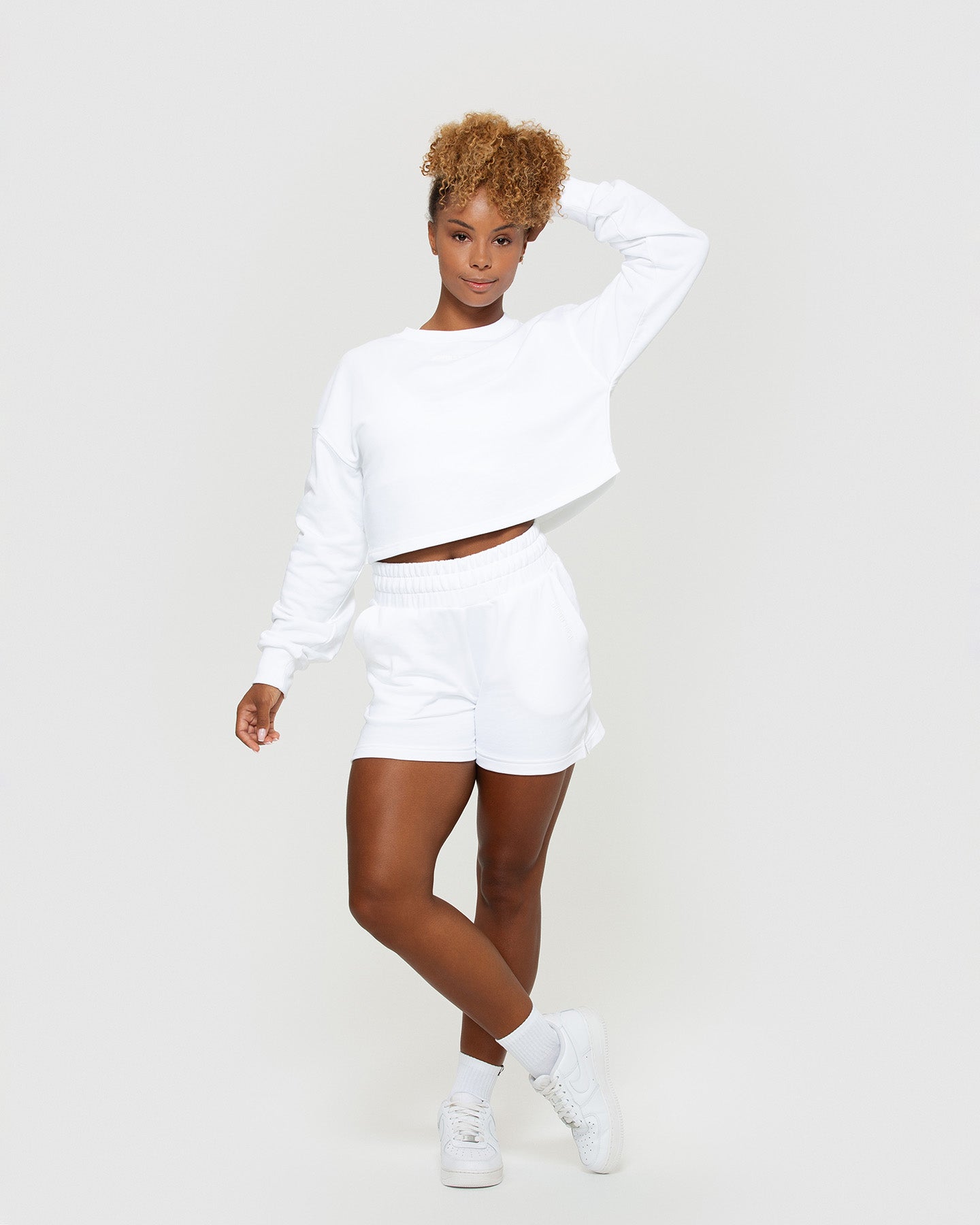 Comfort Cropped Crew Neck | White