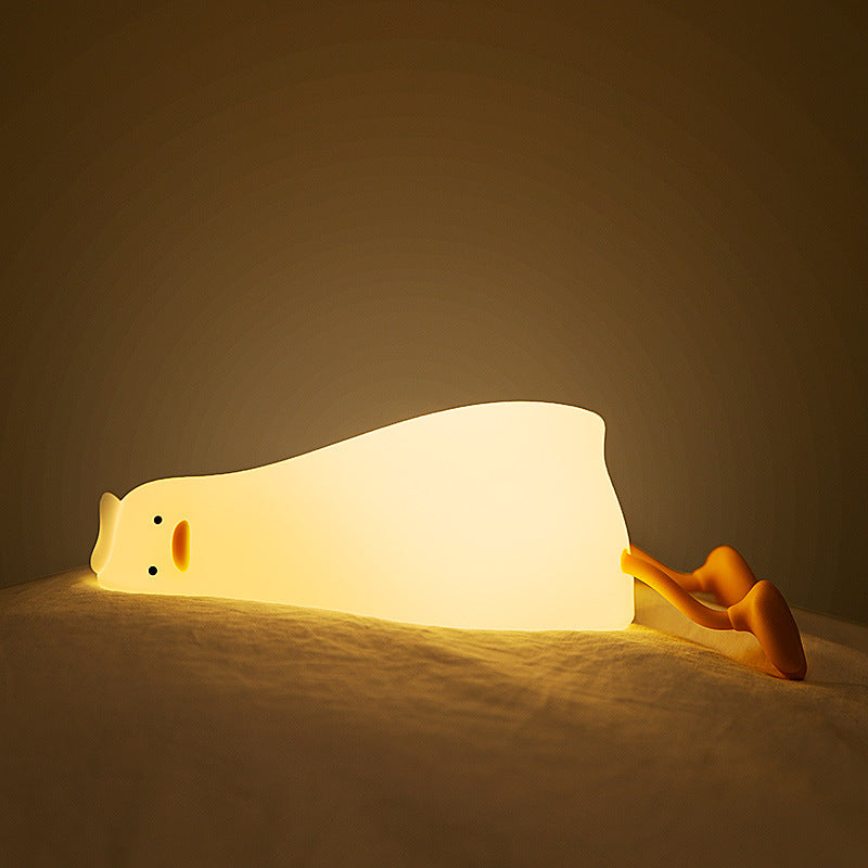 Cute Duck Silicone Night Light | USB Rechargeable Soft Bedside Sleep Lamp