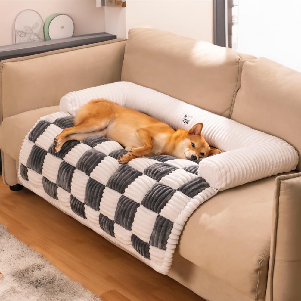 Checkerboard Dog Cushion Bed | Plush Thickened Pet Sleeping Pad