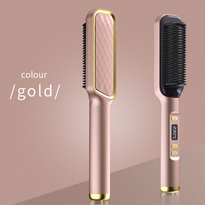 New lazy hair curler straight hair curly dual-use splint electric hair curler LCD hair straightener negative ion hair straightener