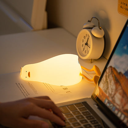 Cute Duck Silicone Night Light | USB Rechargeable Soft Bedside Sleep Lamp