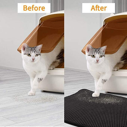 EVA Double-Layer Cat Litter Mat | Non-Slip Honeycomb Anti-Tracking Pet Mat