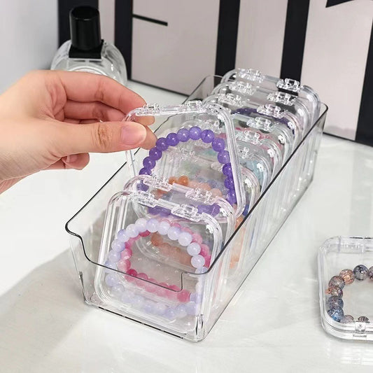 Portable Jewelry Storage Box | Desktop Organizer for Earrings, Necklaces & Rings