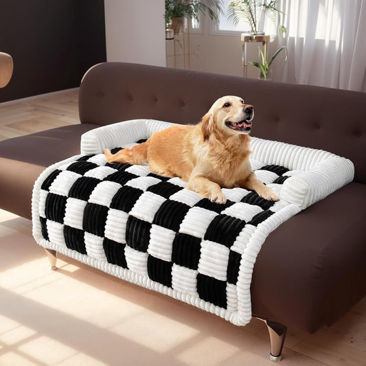 Checkerboard Dog Cushion Bed | Plush Thickened Pet Sleeping Pad