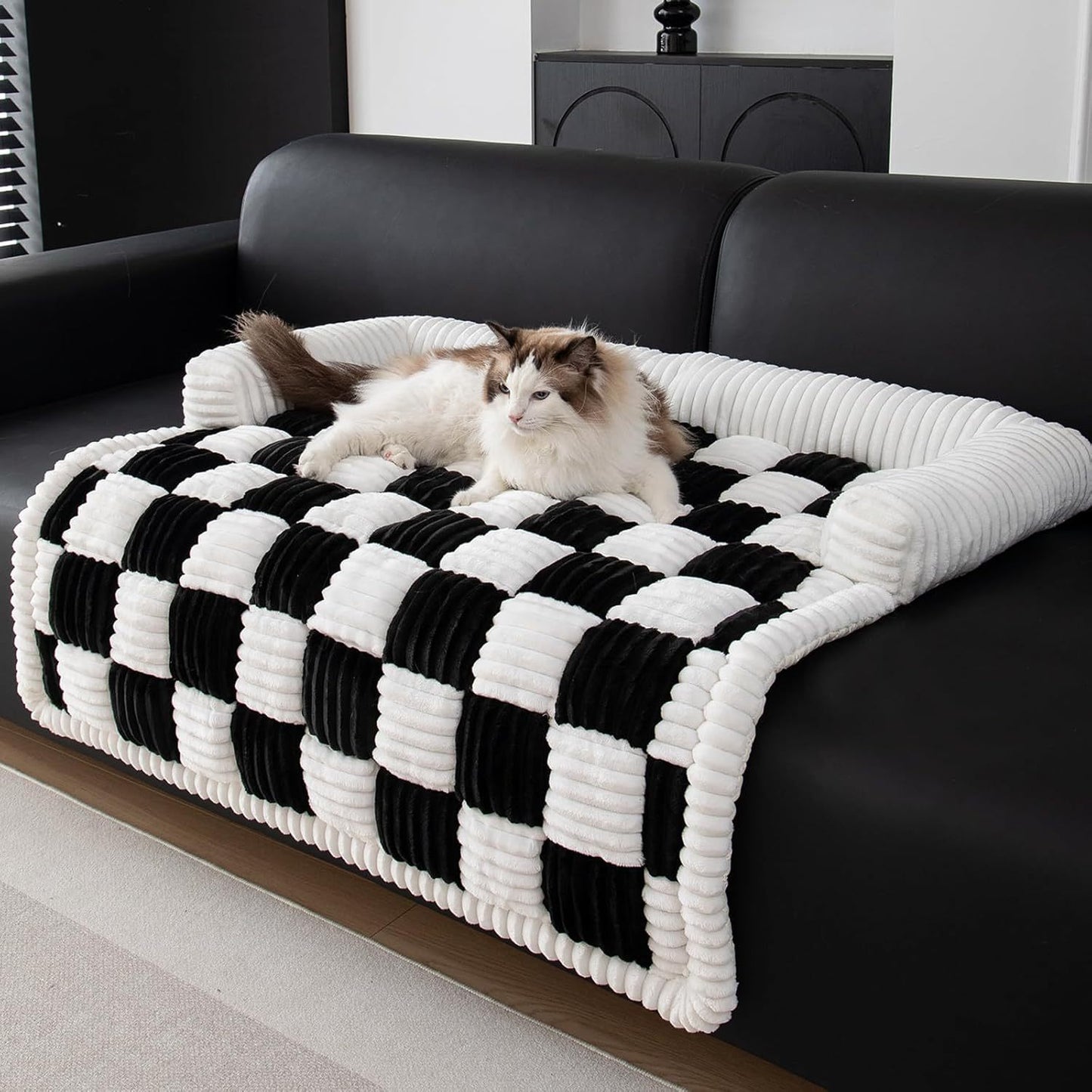 Checkerboard Dog Cushion Bed | Plush Thickened Pet Sleeping Pad