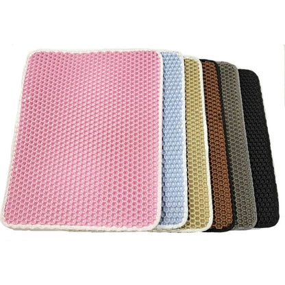 EVA Double-Layer Cat Litter Mat | Non-Slip Honeycomb Anti-Tracking Pet Mat