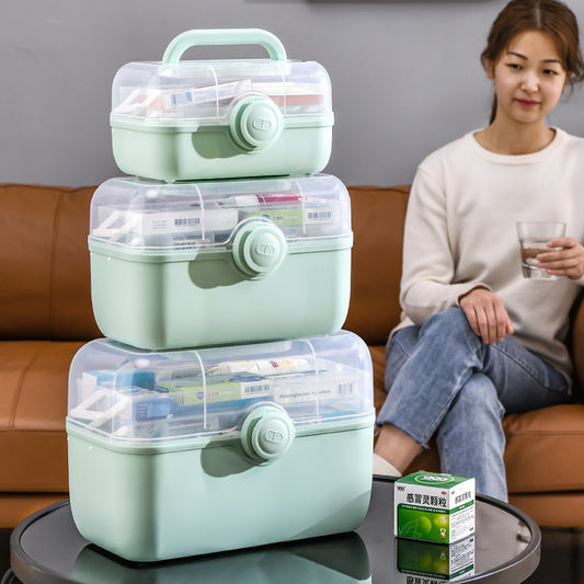 Large Capacity Medicine Storage Box | Multi-Layer Portable Medical Organizer Plastic First Aid Box
