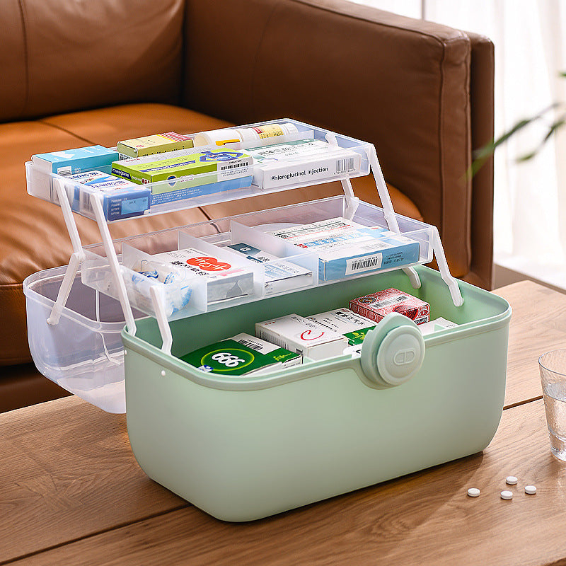 Large Capacity Medicine Storage Box | Multi-Layer Portable Medical Organizer Plastic First Aid Box