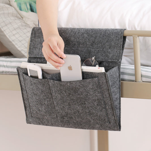 Felt Bedside Hanging Storage Bag | Dormitory & Sofa Organizer Pocket