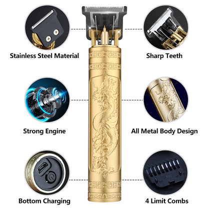 Cross-border universal hair clipper hair clipper electric razor bald head artifact oil head carving scissors hair straighter in stock