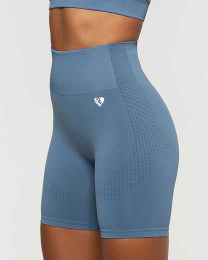 Power Seamless Cycling Shorts | Smoke Blue