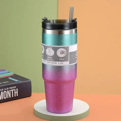 Stainless Steel Water Bottle with Straw - Tumbler