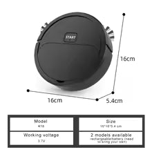 2025 Mini Robotic Vacuum Cleaner | USB Rechargeable Wet & Dry 3-in-1 Floor Sweeper