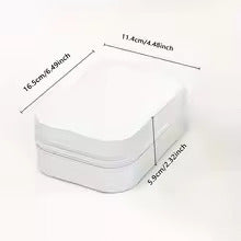 1pc USB Rechargeable LED Makeup Mirror, Travel Cosmetic Bag with Light, Makeup Storage Organizer, Lighted Vanity Mirror