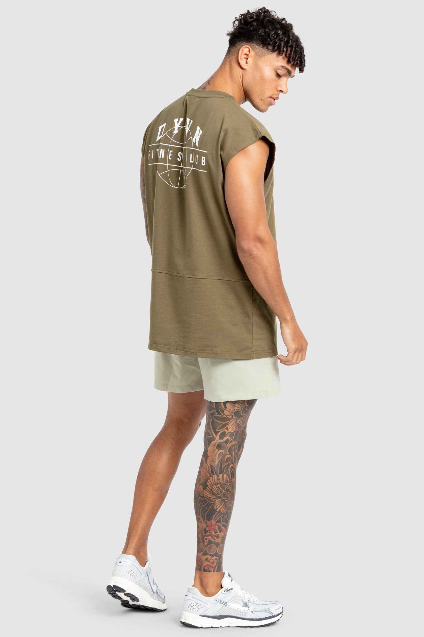 DYVN' Fitness Club Cut Off Tank - Army Green