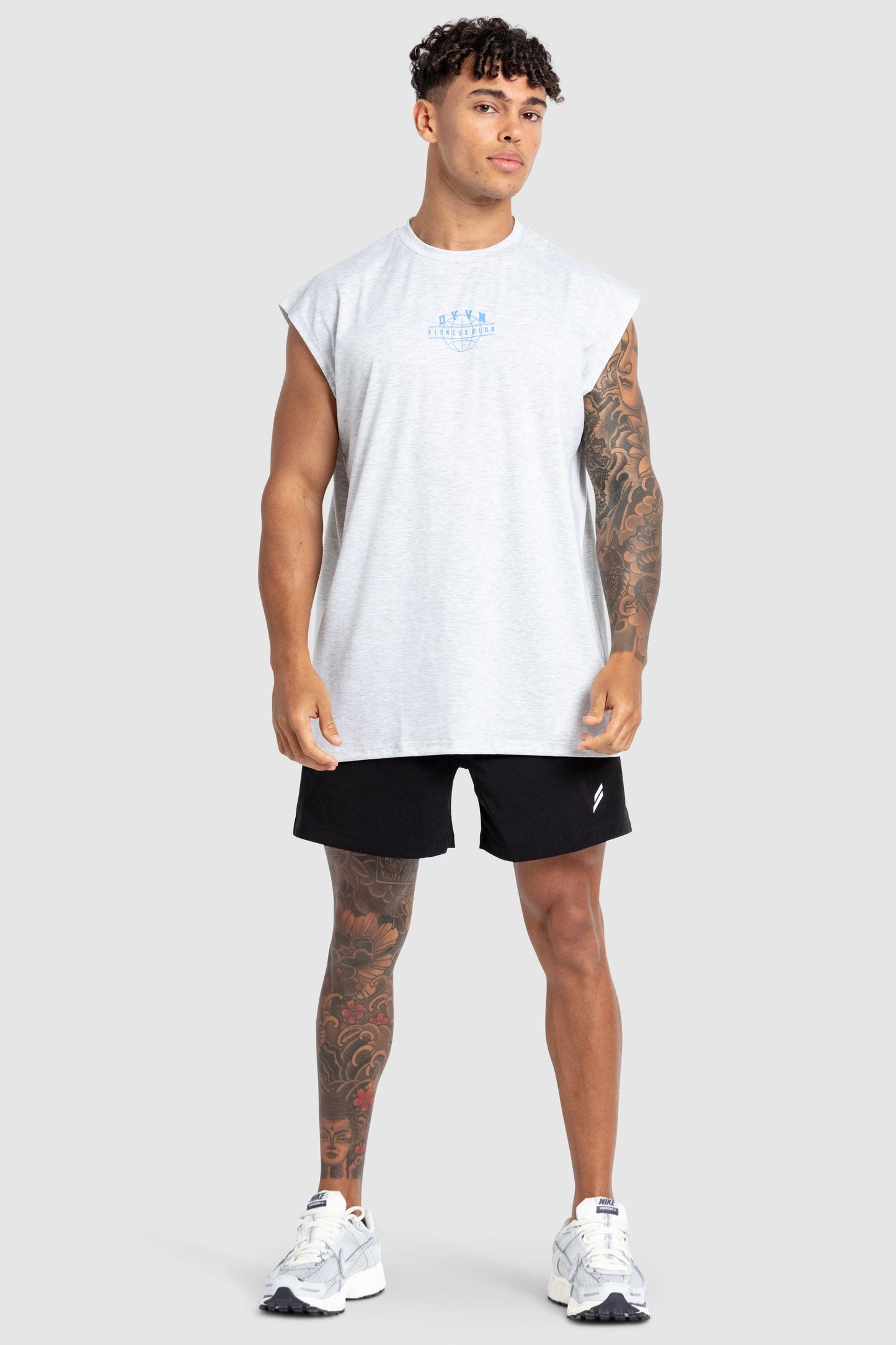 DYVN' Fitness Club Cut Off Tank - Grey Marl