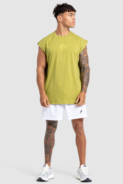 DYVN' Fitness Club Cut Off Tank - Olive Green