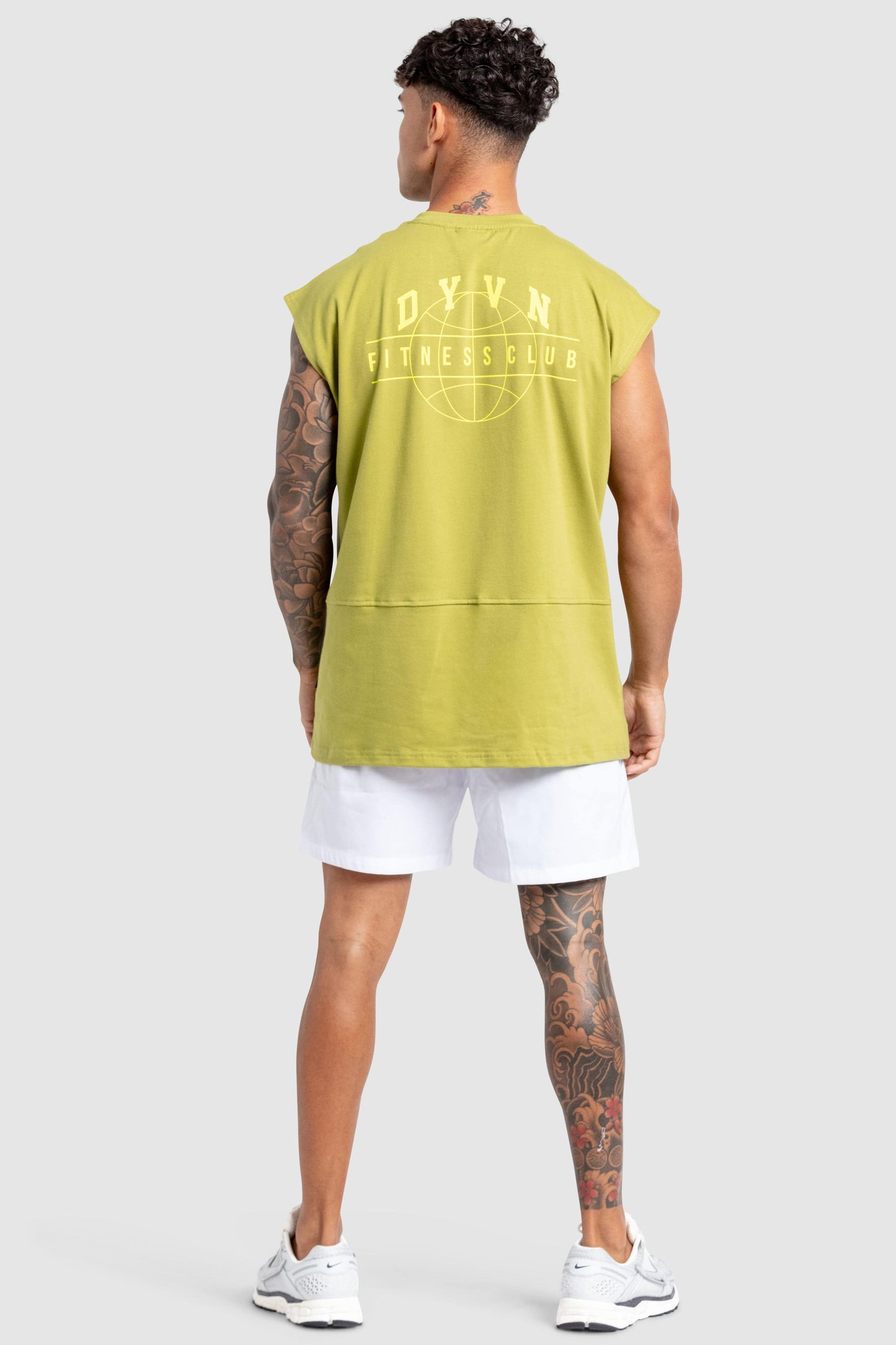 DYVN' Fitness Club Cut Off Tank - Olive Green