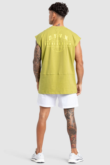 DYVN' Fitness Club Cut Off Tank - Olive Green